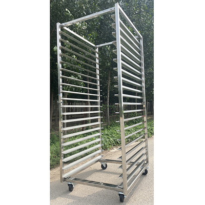 Rak Roti Stainless Steel Perak / Hitam Kapasitas Beban Trolley Dapat Disesuaikan