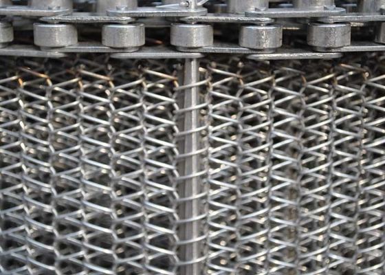 Sabuk Konveyor Wire Mesh Kekuatan Tinggi, Sabuk Konveyor Spiral Lentur Datar