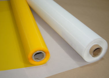 Harga yang bagus Kain Baut Poliester Putih / Kuning 120 Mesh Untuk Pencetakan Kaca, 158 Mikron on line