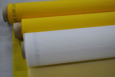 Harga yang bagus 77T 100% Polyester Sablon Mesh Untuk Pencetakan Keramik Dengan Warna Kuning on line