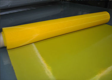 Harga yang bagus 80T Kuning Polyester Silk Sablon Mesh Untuk Pencetakan Tekstil, 30-70m / Roll on line