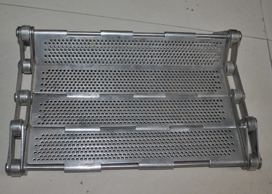 Rantai Logam Kustom Stainless Steel Slat Plate Link Mesh Bakery Conveyor Belt, 304 316 baja karbon baja galvanis