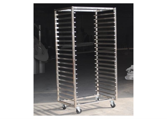304 Rak Trolley Baja Tahan Asam Stainless Makanan Pendingin Komersial