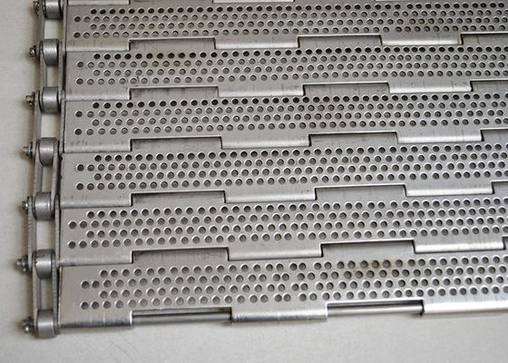 Rantai konveyor kawat stainless / baja karbon Mesh Perforated Plate Link Chain Didorong