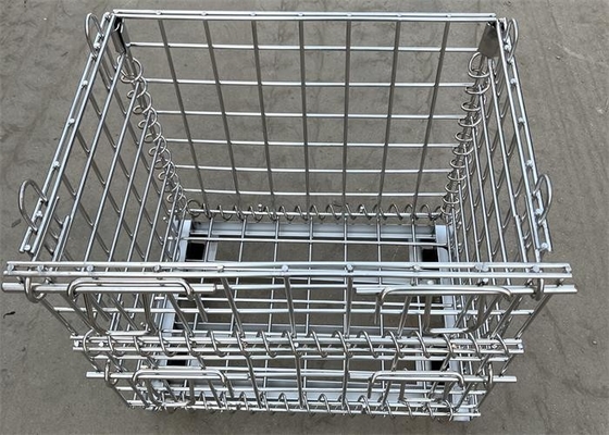 Harga yang bagus Wire Mesh Storage Cage Stackable Baja tahan karat Baja Galvanis Welding Folding Container on line