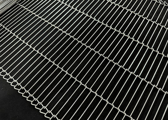 Food Grade Stainless Steel Flexible Flat Enrober Chocolate Ladder Wire Mesh Conveyor Belt Untuk Tungku
