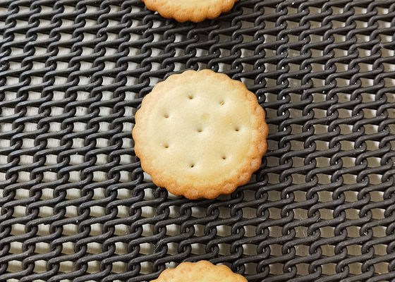 Ketahanan panas baja karbon ultra tipis datar bergulir kawat mesh baking conveyor belt Untuk biskuit makanan baking