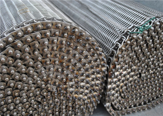 SS304 316 316L Spiral Kawat Logam Mesh Belt Tahan Suhu Tinggi