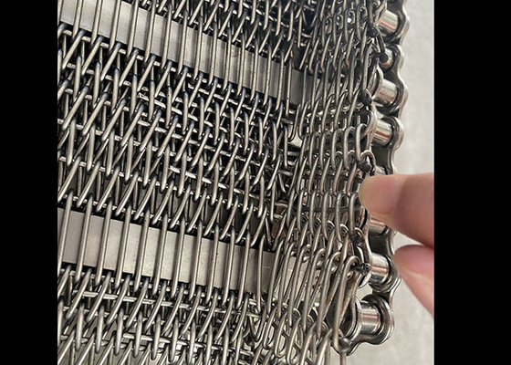 Food Grade Stainless Steel Metal Wire Mesh Chain Conveyor Belt untuk oven terowongan penggilingan beku