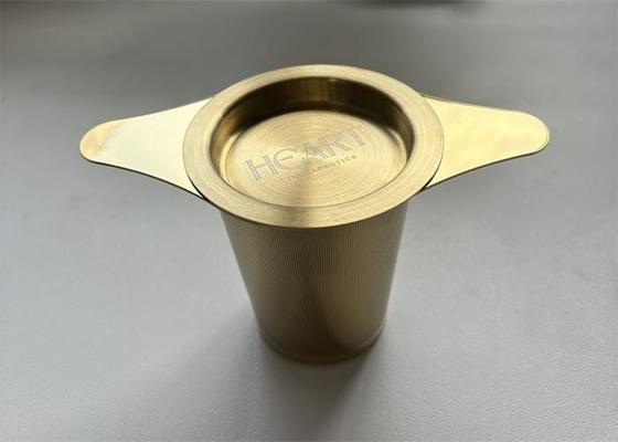 Harga yang bagus Customized Gold Stainless Steel 304 Loose Leaf Tea Filter Strainer Metal Tea Filter Infuser yang dapat digunakan kembali on line