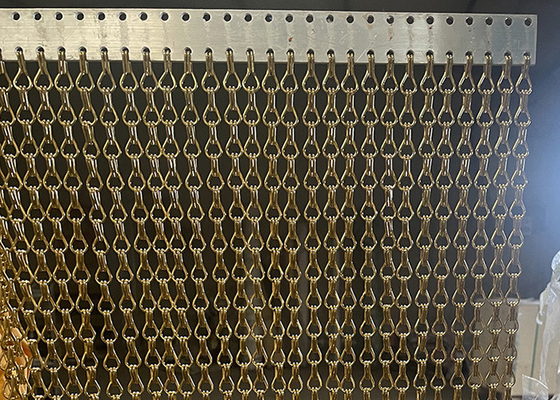 Harga yang bagus Aluminium Mesh Double Hook Chain Fly Metal Mesh Tirai Untuk Restoran on line