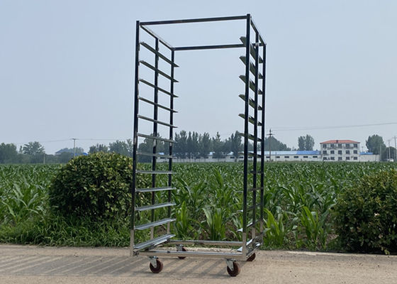 Garis ganda dengan rem dan tanpa rem stainless steel 201 304 316 / Aluminium Rack Trolley