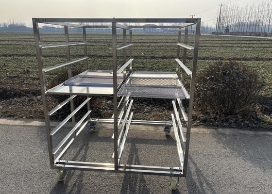 Harga yang bagus Customzied Size Baja tahan karat 304 316 Tray Rack Trolley Dengan Tray yang Cocok untuk Baking dan Pengeringan on line