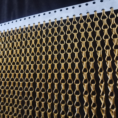 Custom Warna Dekoratif Aluminium Double Hook Fly Screen Mesh Tirai Untuk Space Divider
