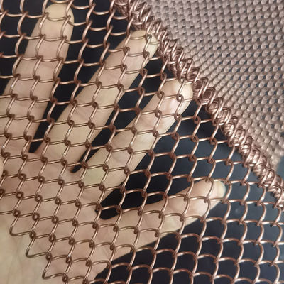 Aluminium Emas Metal Rantai Mesh Langit-langit Tirai Untuk Room Divider