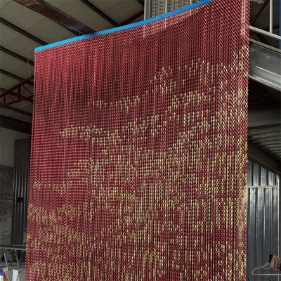 Harga yang bagus Berbeda Warna Dekoratif Mesh Tirai Fly Screen Pintu Double Hook Aluminium Chain Link Mesh Tirai on line