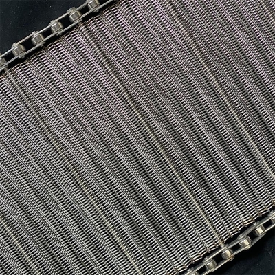 Harga yang bagus Gelang kawat spiral stainless steel Balance Weave Mesh Belt Dengan Rantai Untuk Conveyor on line