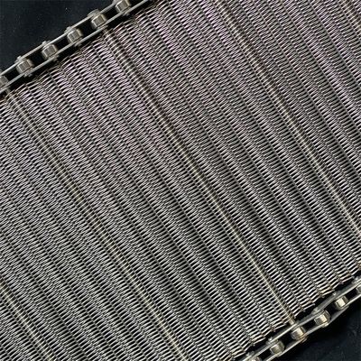 Gelang kawat spiral stainless steel Balance Weave Mesh Belt Dengan Rantai Untuk Conveyor