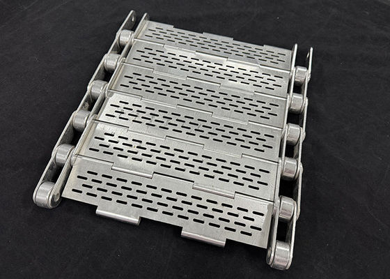 Perforated Plate Link Conveyor Belt Dengan Side Plate / Guard