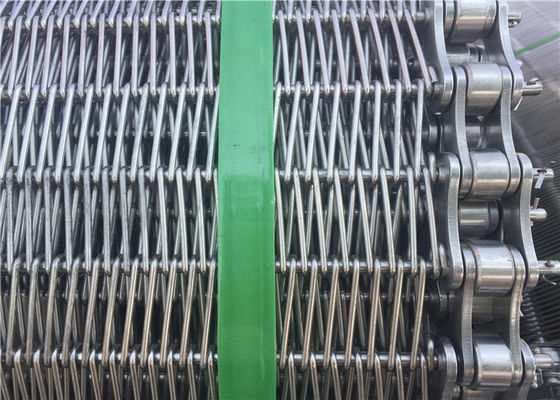 Disesuaikan Stainless Steel Wire Mesh Conveyor Belt Dengan Rantai SGS Terdaftar