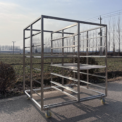 Suhu Kerja Tinggi 30 Tray 304 Stainless Steel Bakery Pengeringan Rak Trolley