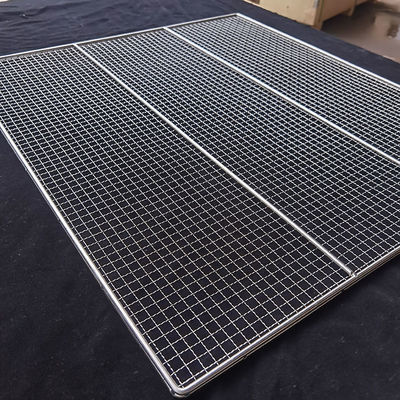 Ukuran Custom SUS 304 Makanan Cookie Wire Mesh Tray untuk oven Baking