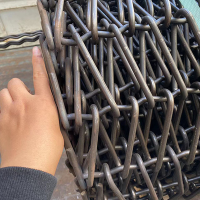 Mesin Sandblasting Manganese Steel Spiral Type Wire Mesh Conveyor Belt