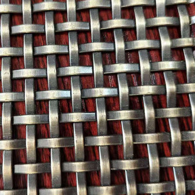 Tembaga Metal stainless steel lift dekoratif arsitektur Woven Wire Mesh Panel Tirai Untuk pintu kabinet
