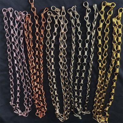 Harga yang bagus Metallic Fly Screen Hanging Aluminium Double Hook Chain Decorative Curtain For Restaurant Hall on line