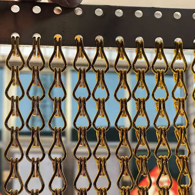 Aluminium Double Hook Chain Link Dekoratif Wire Mesh Pintu Tirai