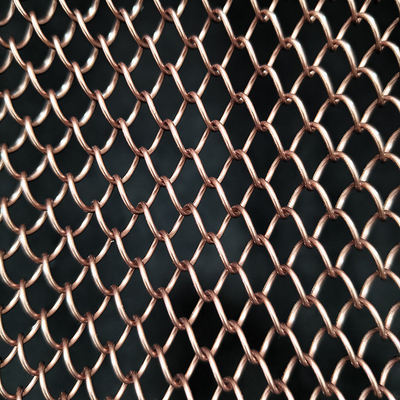 kualitas  Metal Mesh Curtain Bronze finish Hanging Wire Mesh Room Dividers For Ceiling pabrik