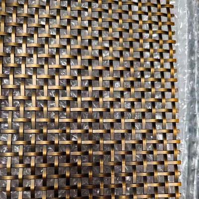 Layar furnitur logam kawat datar single crimp grille kuningan antik finishing kisi kawat tenunan dekoratif untuk pintu kabinet