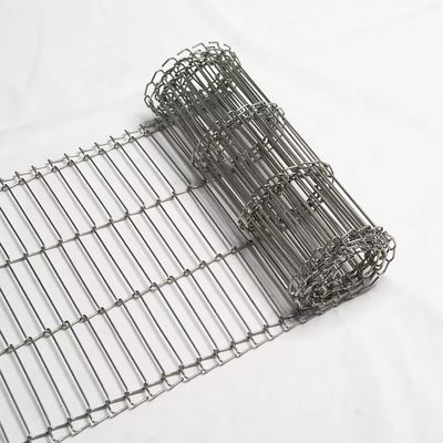 Harga yang bagus SS304 316 Rantai Cokelat Tautan Rantai Stainless Steel Wire Mesh Flex Ladder Conveyor Belt untuk Pabrik Roti on line