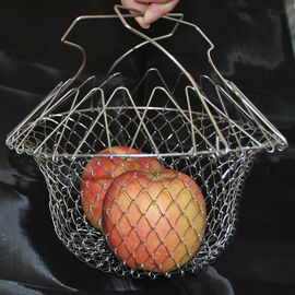 Harga yang bagus Logam 201 304 Stainless Steel Fry Basket / Chip Pan Basket 220mm Diameter on line