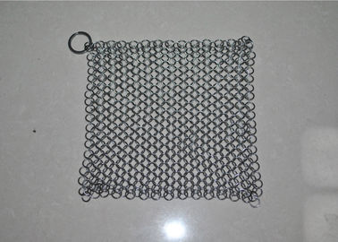 Harga yang bagus 4X4 Inch 316L Stainless Steel Chainmail Scrubber untuk Cast Iron Pan on line