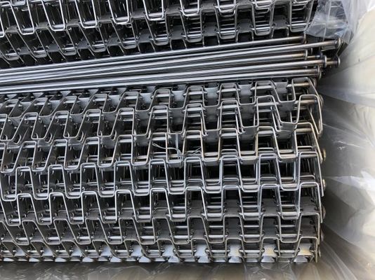 304/316 SS Konveyor Kawat Datar Belt / Conveyor Chain Belt 0.5mm-3mm Tebal