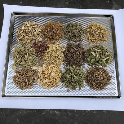 Baki Pengering Berlubang Baja Tahan Karat Dehidrator Makanan 60X40 Cm Dapat Ditumpuk Aman untuk Makanan untuk Ramuan Buah