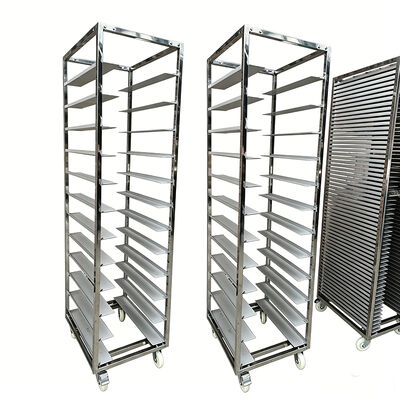 Harga yang bagus Dapur Komersial Sus 304 316 Baja Tahan Karat Aluminium 600X400 Oven Putar Setengah Rak Roti Roti Keranjang Troli on line