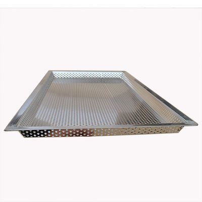 Kustom Stainless Steel Mesh Tray Meninju Lubang Nampan Kue Standar FDA