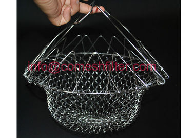 Harga yang bagus Umur Panjang 304 Stainless Steel Deep Fryer Basket Lipat Steam Rinse Strainer on line