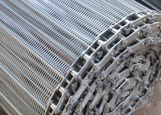 Disesuaikan Food Grade Spiral Wire Mesh Rantai Conveyor Belt Untuk Baking