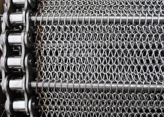 Sabuk Konveyor Mesh Kawat Menimbang Stainless Seimbang Dengan Rantai, 10 - 30 m / Roll