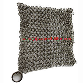 4x4 Inch Square Stainless Steel Chainmail Scrubber Untuk Dapur