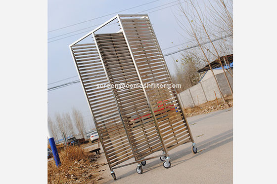 Ss201 304 1.5mm Tray Rack Trolley Dengan Kastor