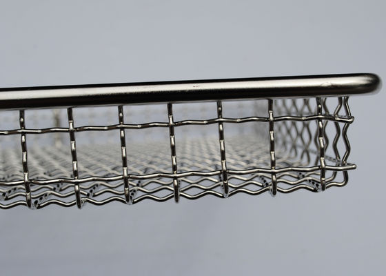 Harga yang bagus 60 * 40 * 2.5cm Weave 1.5mm Metal Mesh Tray Untuk Pengeringan Herbal on line