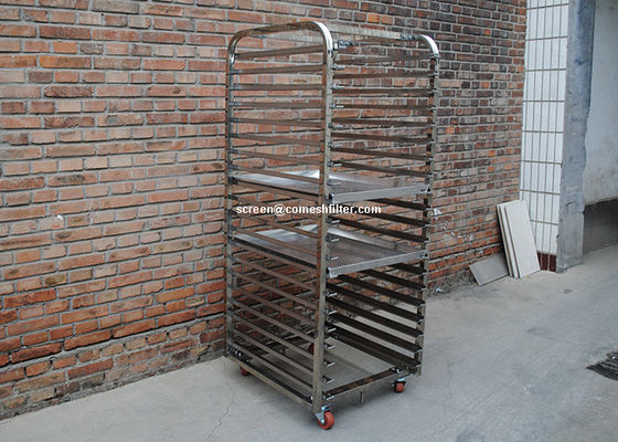 Harga yang bagus 20 Tingkatan Aluminium Ss304 Troli Rak Baki Berlubang on line