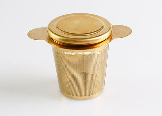 100x65mm Gold Stainless Tea Infuser Untuk Teh Daun Longgar