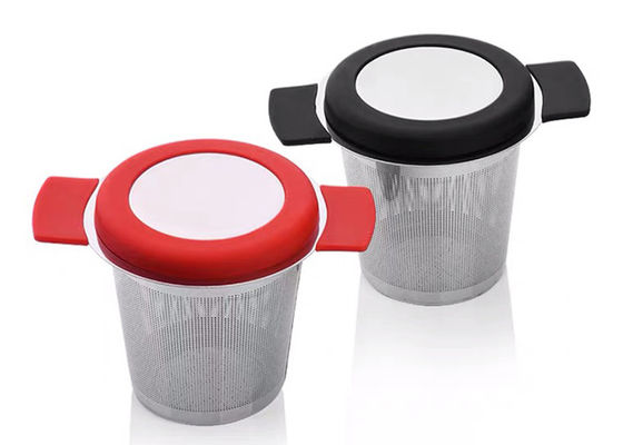 Sus430 Silicone Menangani Infuser Teh Ekstra Halus 100x65mm