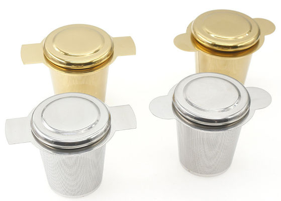 Infuser Teh Jaring Stainless Steel 304 Higienis Dengan Tutup Dan Pegangan