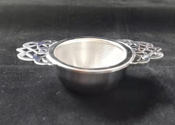 Harga yang bagus Drip Bowl Lace Extra Fine Mesh Saringan Teh Stainless Steel Ditangani Ganda on line
